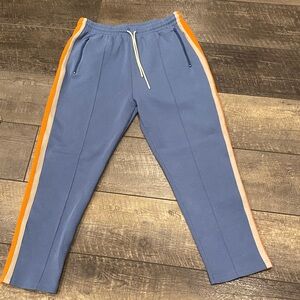 AGTAWH Activewear Joggers Pants Blue/Orange Side Striped Drawstring Size L NWOT
